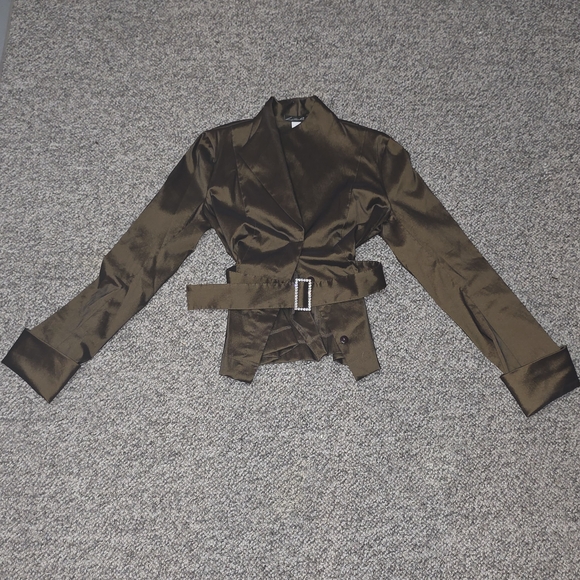 Lillie Rubin Jackets & Blazers - Lillie Rubin Chocolate Brown Satin Blazer